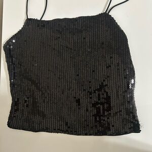 Black Sequin Women's Top
